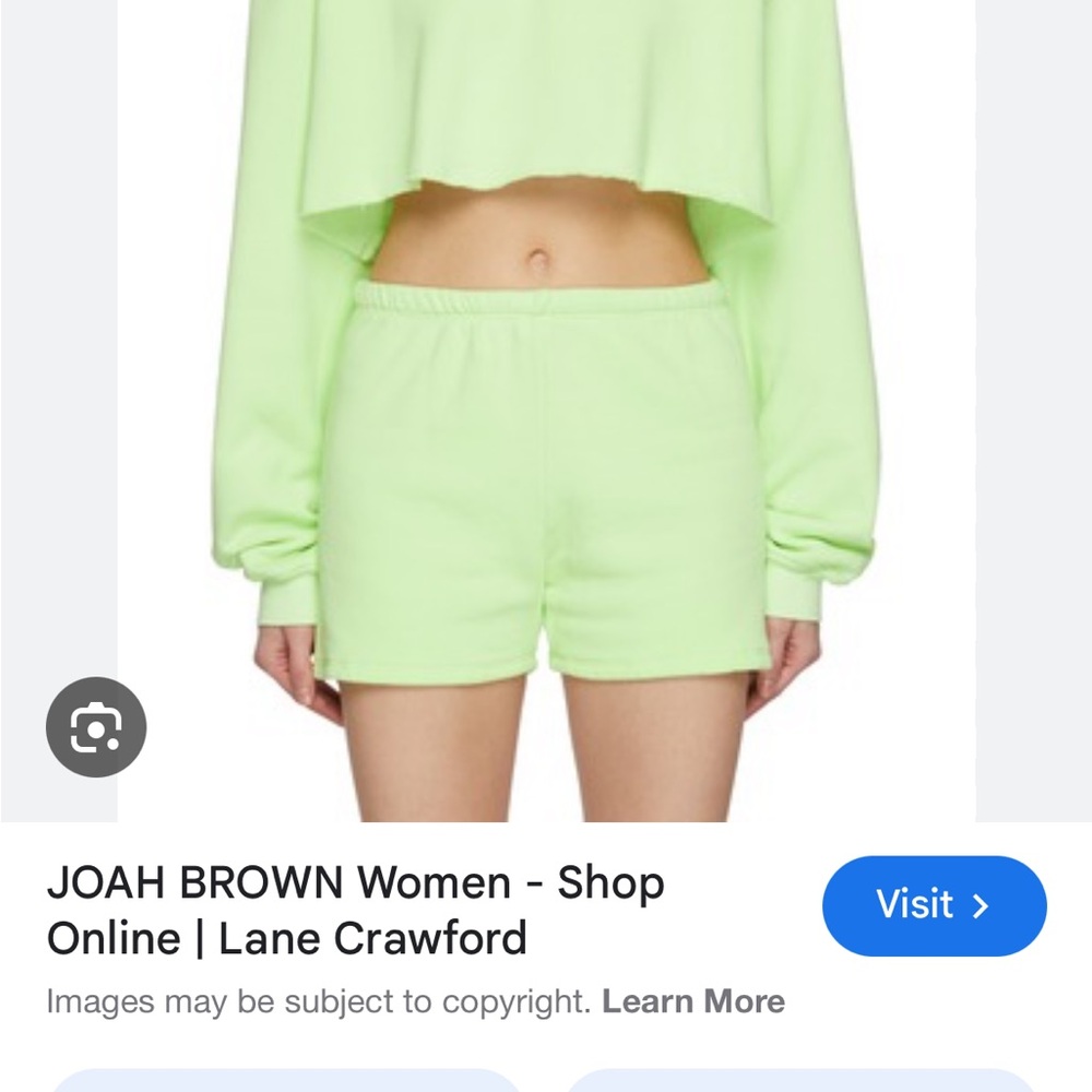 Joah Brown cropped French terry sweater like green